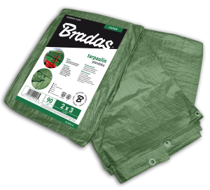 PLANDEKA WZMOCNIONA GREEN  3x3m 90 g. BRADAS
