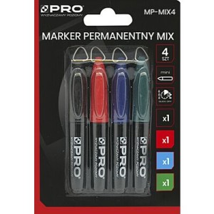 MARKER PERMANENTNY PRO MIX BLISTER 4szt.