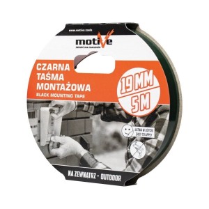 TAŚMA MONTAŻOWA CZARNA 19mm/5m MOTIVE