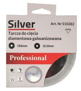TARCZA DIAMĘTOWA GALWANIZOWANA 125x15mm SILVER