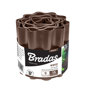 OBRZEŻE FALISTE TRAWNIKOWE 9m x 25cm BRĄZOWE BRADAS