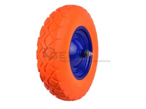KOŁO PU 400x8 PEŁNE GEKO ORANGE DO TACZKI GEKO